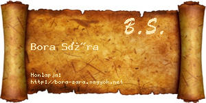 Bora Sára névjegykártya